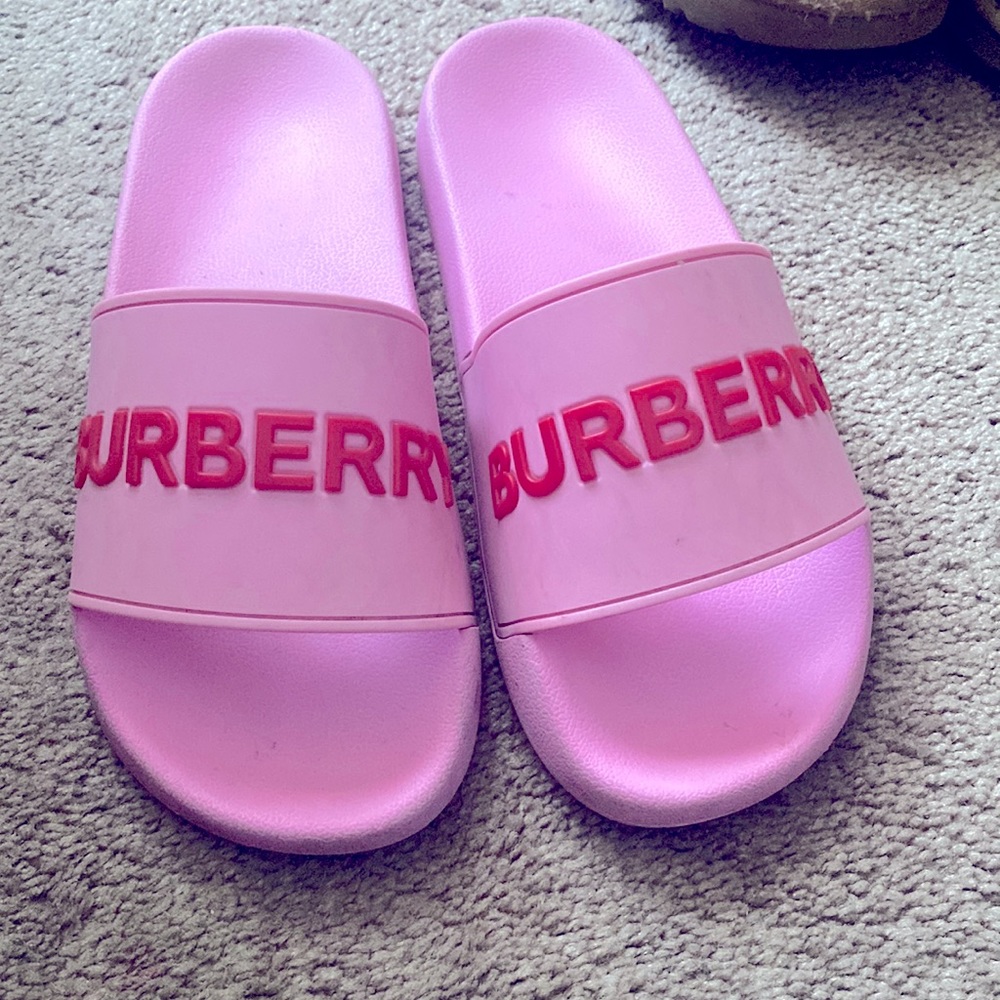 Burberry slides also have box worn 4times max